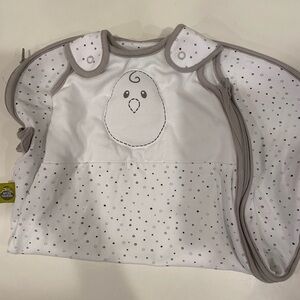Nested Bean White and Gray Baby Bib